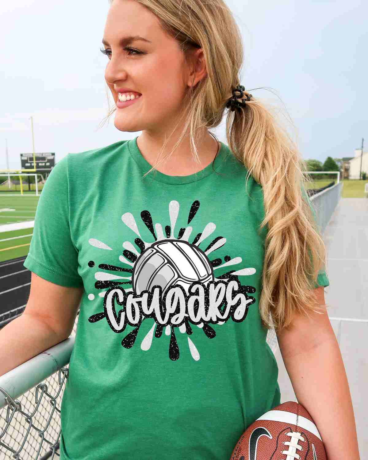 Cougars Volleyball Splatter DTF Transfer