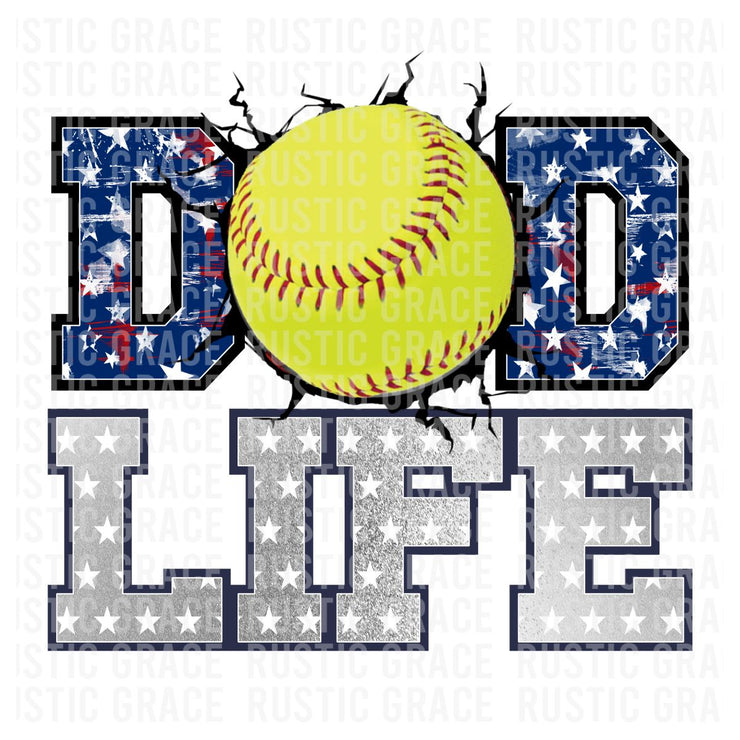 Dad Life Softball Digital Download