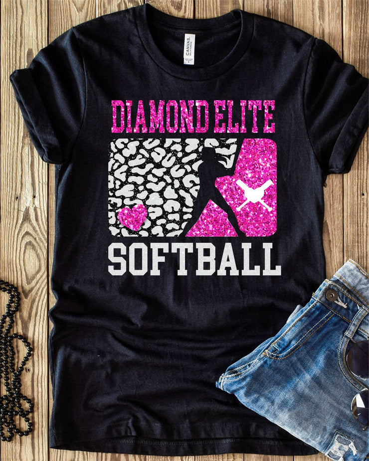 Diamond Elite Leopard Softball Player DTF Transfer