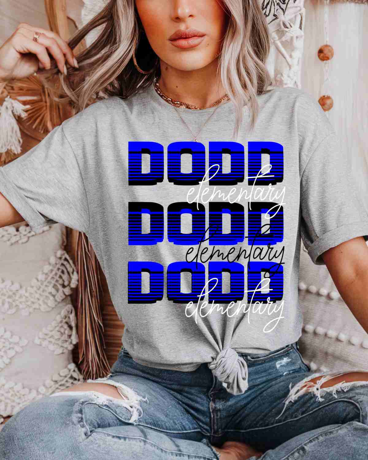 Dodd Elementary Sliced Lettering DTF Transfer