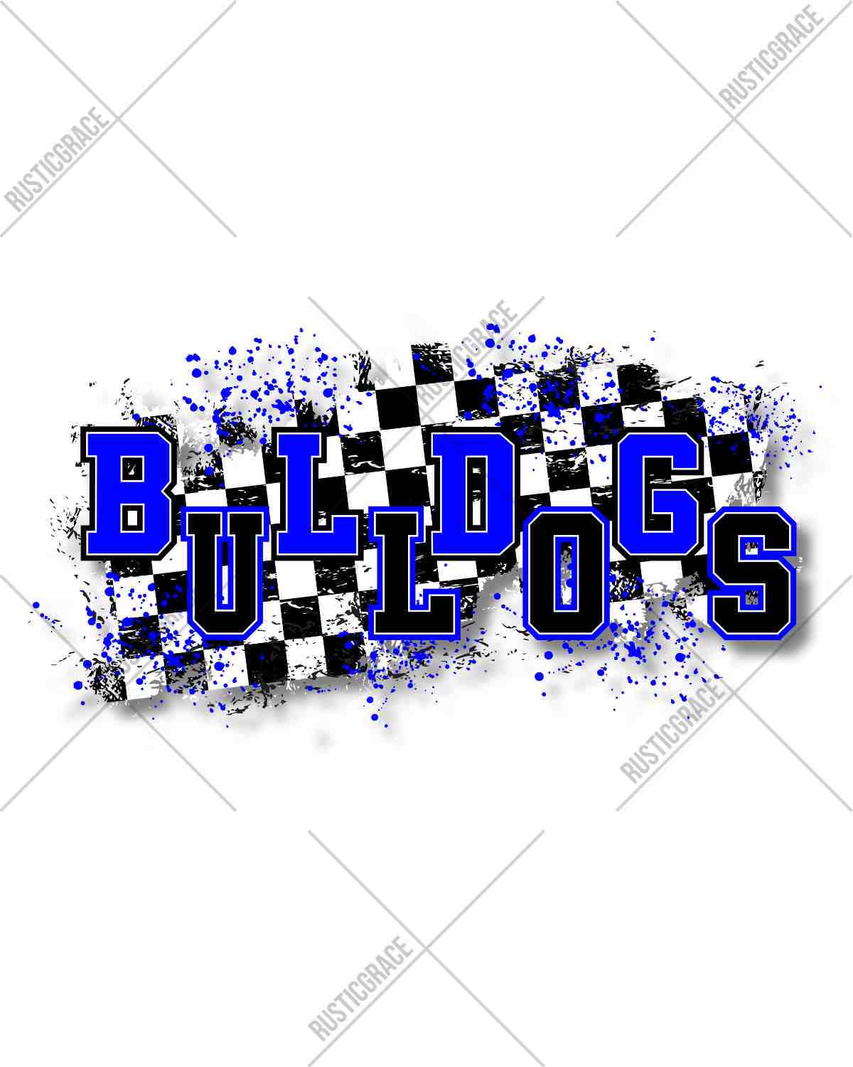 Bulldogs Checkered Swash DTF Transfer