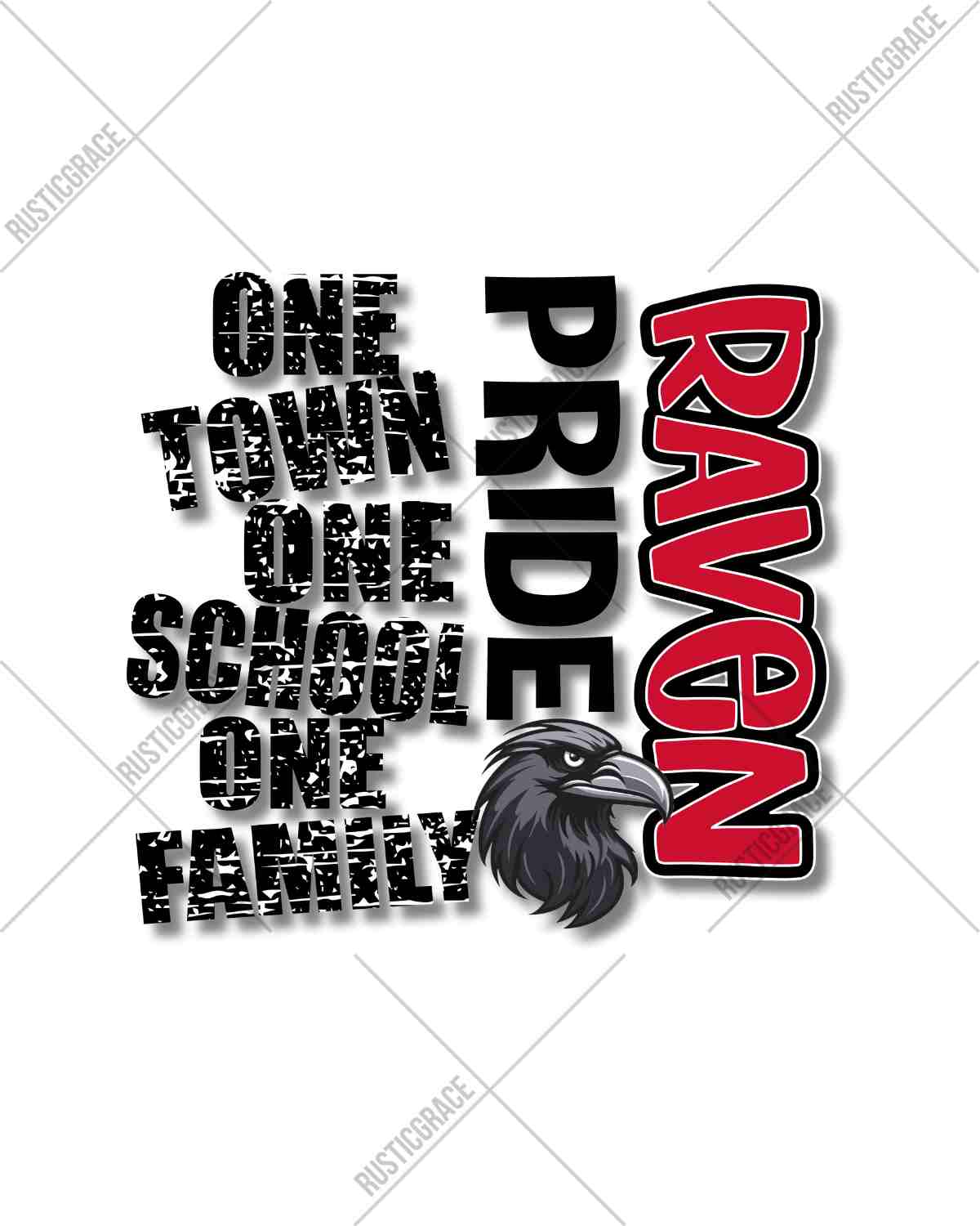 One Town One School Raven Pride DTF Transfer
