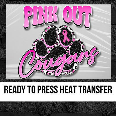 Pink Out Cougars Paw Print DTF Transfer