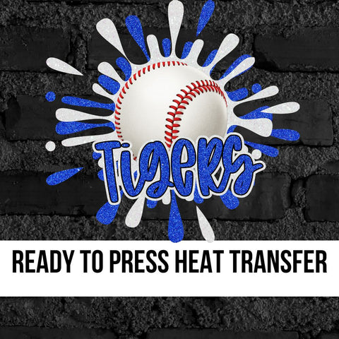 Tigers Splatter Baseball DTF Transfer