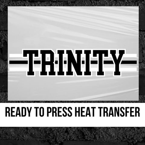 Trinity Word with Lines DTF Transfer