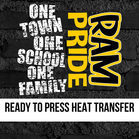 One Town One School Rams Pride DTF Transfer