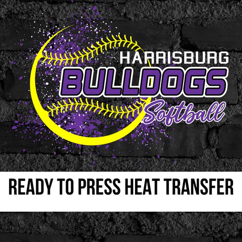 Harrisburg Bulldogs Softball Splatter DTF Transfer