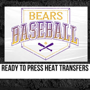 Bears Baseball Home Plate Outline DTF Transfer