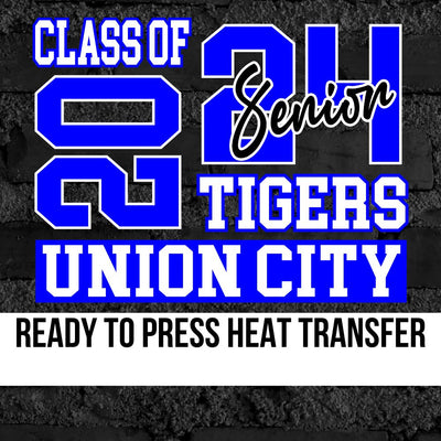 Class of 2024 Union City Tigers DTF Transfer