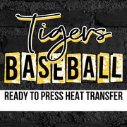 Tigers Baseball Grunge Lettering DTF Transfer