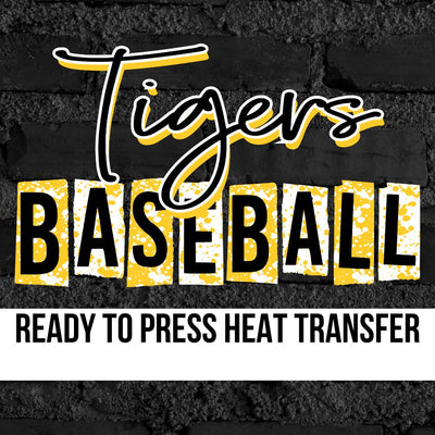 Tigers Baseball Grunge Lettering DTF Transfer