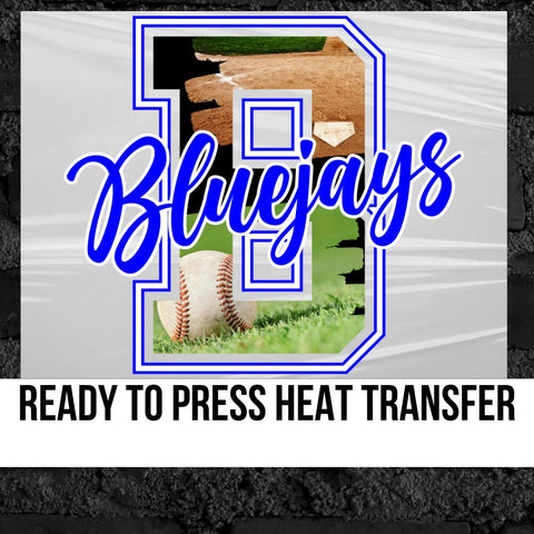 Bluejays Baseball Photo Letter DTF Transfer