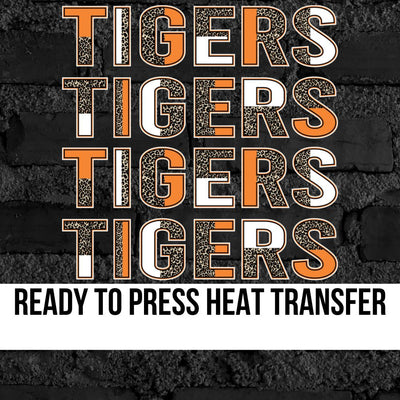 Tigers Repeating Split Lettering DTF Transfer