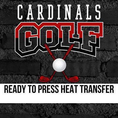 Cardinals Golf Crossed Clubs DTF Transfer