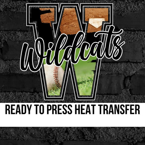 Wildcats Baseball Photo Letter DTF Transfer