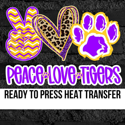 Peace Love Tigers DTF Transfer