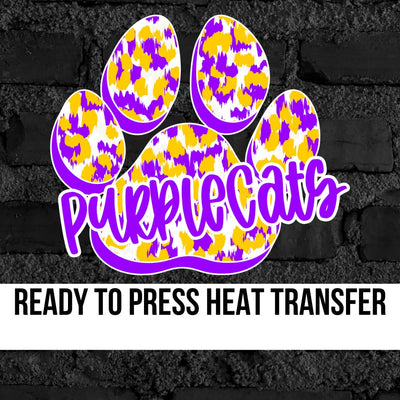 PurpleCats Paw Print DTF Transfer