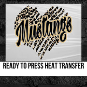 Mustangs Scribble Heart DTF Transfer