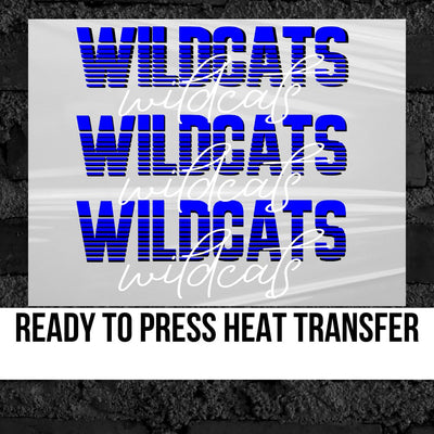 Wildcats Sliced Letters Repeating DTF Transfer