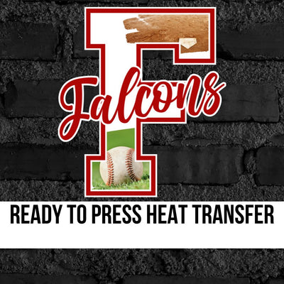 Falcons Baseball Photo Letter DTF Transfer