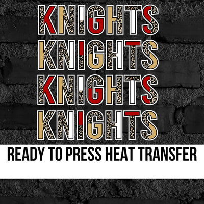 Knights Repeating DTF Transfer