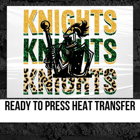 Knights Repeating Mascot Logo DTF Transfer