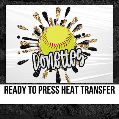 Donettes Softball Splatter DTF Transfer