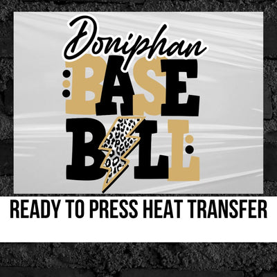 Doniphan Baseball with Bolt DTF Transfer