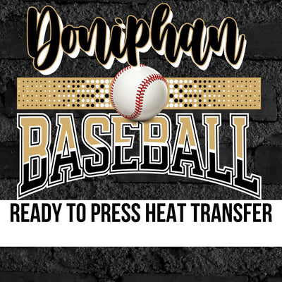 Doniphan Baseball with Dots DTF Transfer