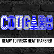 Cougars Mascot Word DTF Transfer