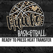 Hawks Basketball Leopard Print DTF Transfer