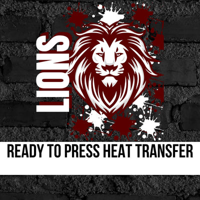 Lions Mascot Splatter DTF Transfer