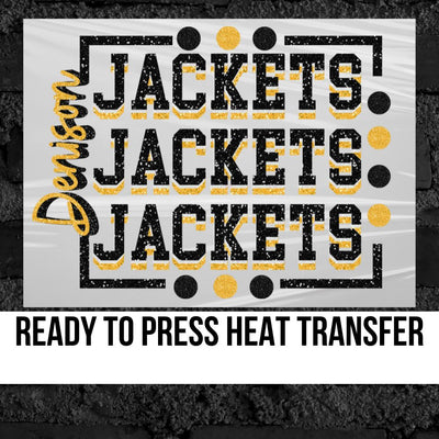 Denison Jackets Rectangle with Dots DTF Transfer