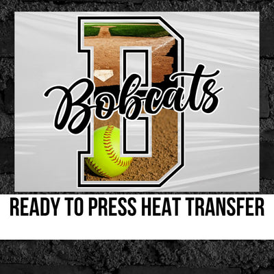 Bobcats Softball Photo Letter DTF Transfer
