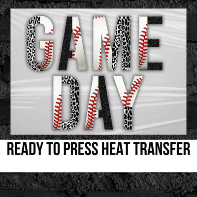 Game Day Baseball Split Lettering Transfer