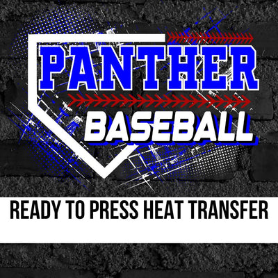 Panther Baseball Grunge Plate DTF Transfer