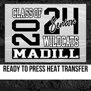 Class of 2024 Seniors Madill Wildcats DTF Transfer