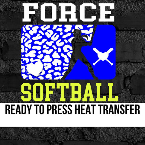 Force Softball Leopard Player DTF Transfer