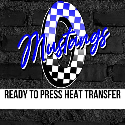 Olton Mustangs Checkered Letter DTF Transfer