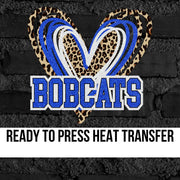 Bobcats Triple Heart DTF Transfer