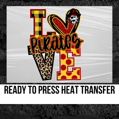 Love Pirates with Logo Leopard V DTF Transfer