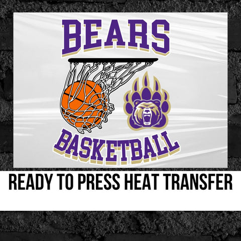 Bears Basketball Hoop & Net DTF Transfer