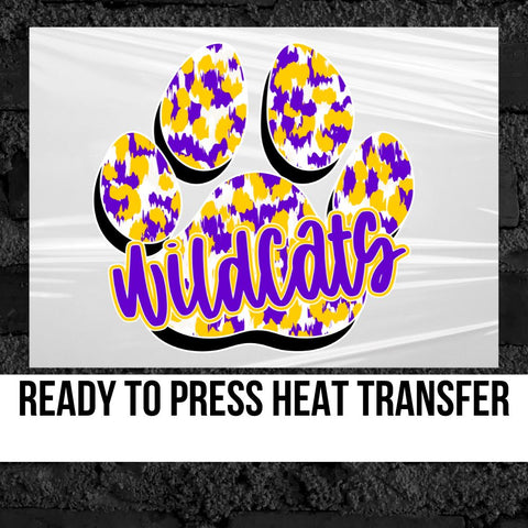 Wildcats Paw Print DTF Transfer