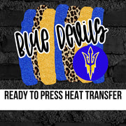 Blue Devils Mascot Swash DTF Transfer