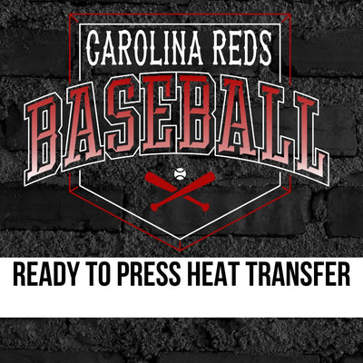 Carolina Reds Baseball Home Plate DTF Transfer