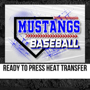 Mustangs Baseball Home Plate Grunge DTF Transfer
