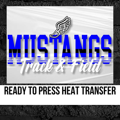 Mustangs Track & Field with Lines DTF Transfer
