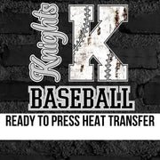 Knights Baseball Rusted Letter DTF Transfer