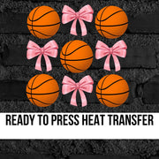 Basketballs & Bows Coquette DTF Transfer