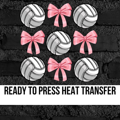 Volleyballs & Bows Coquette DTF Transfer